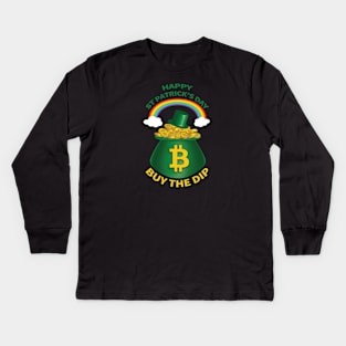 Happy St Patrick's Day Bitcoin Kids Long Sleeve T-Shirt